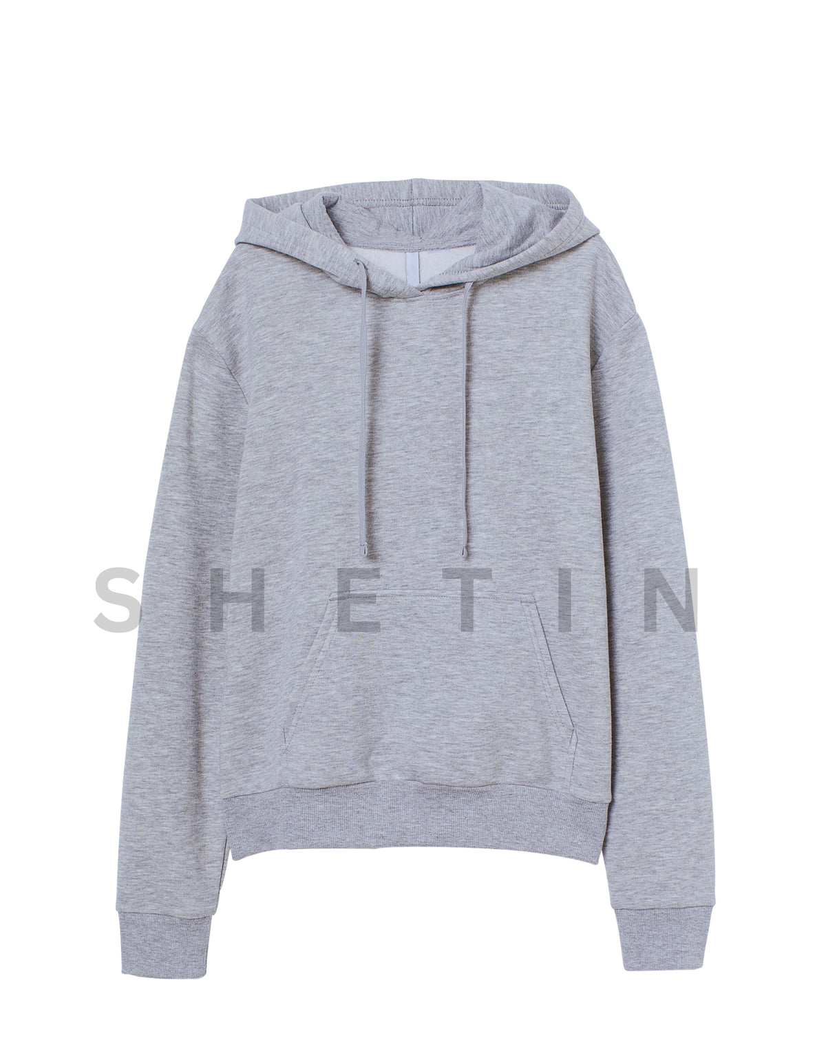 Women's Grey Round Neck Hoodie