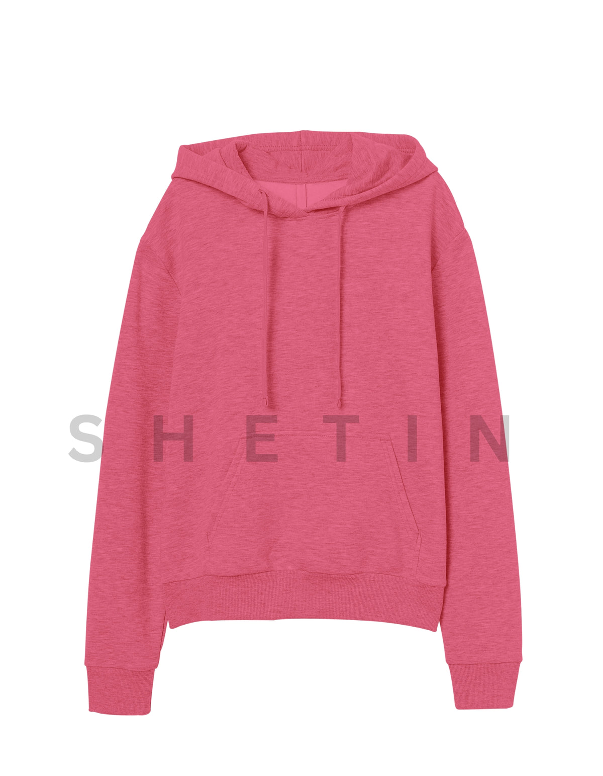 Women's Dark Pink Round Neck Hoodie