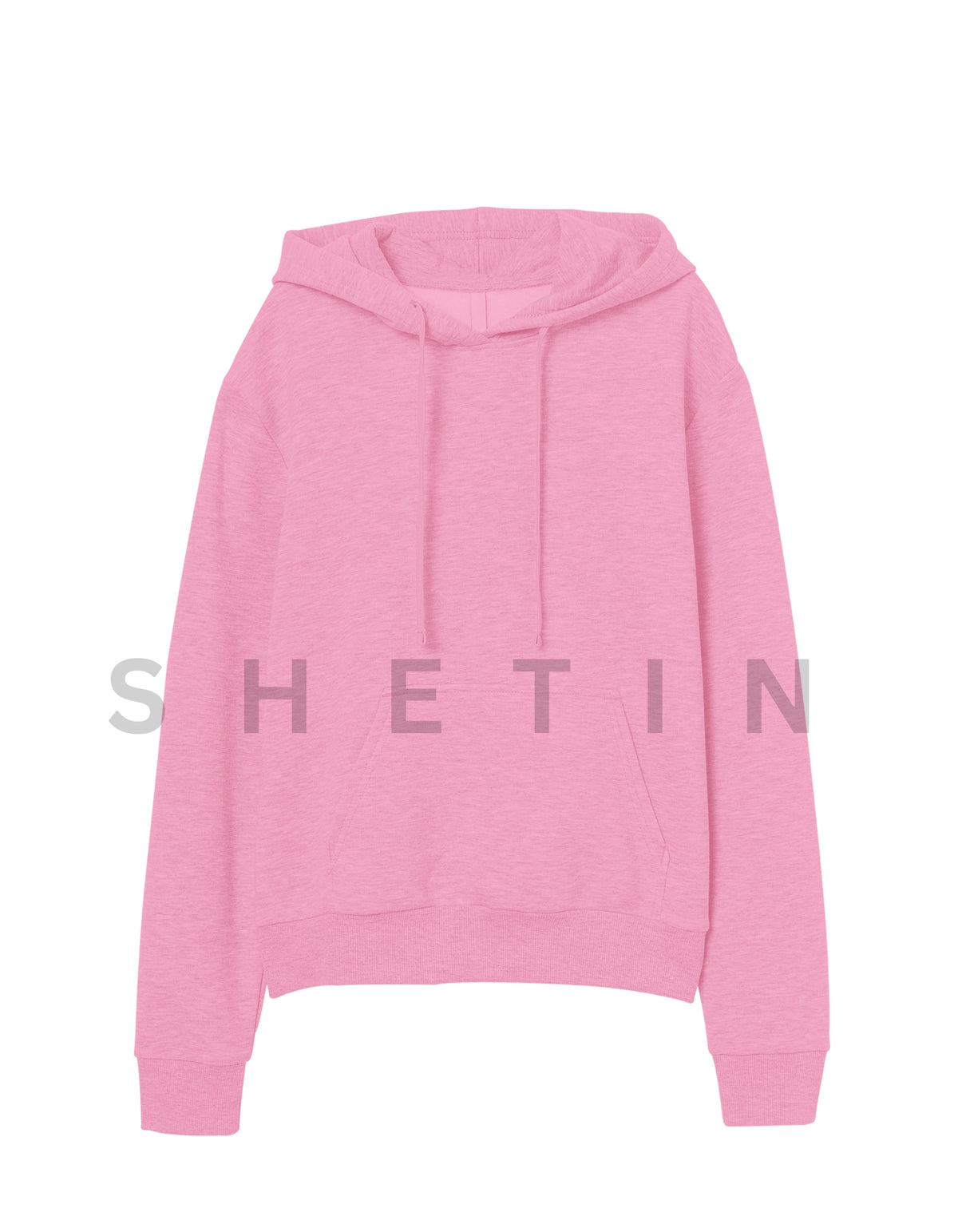 Women's Light Pink Round Neck Hoodie