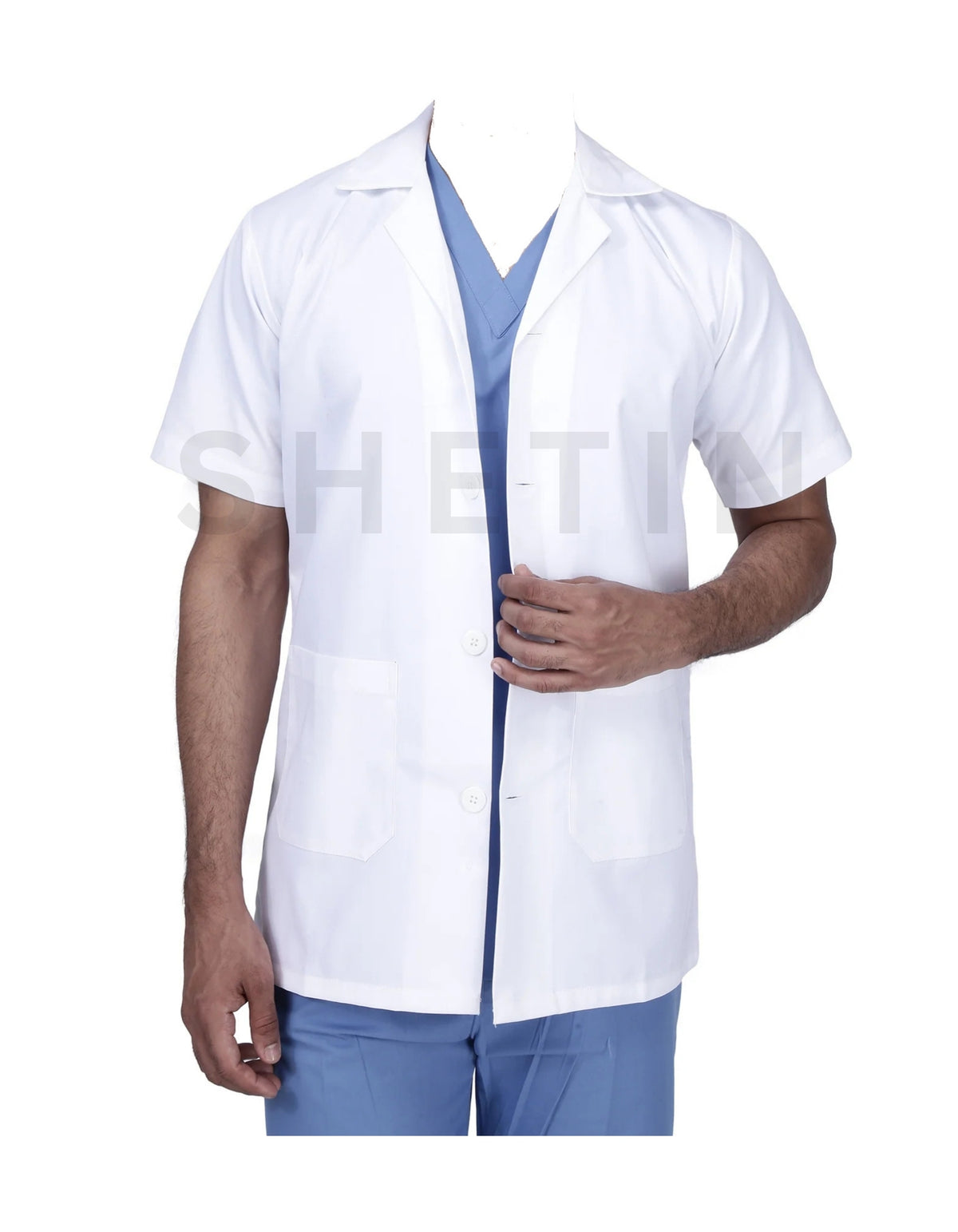 men’s Hospital Lab Coat Apron short sleeve