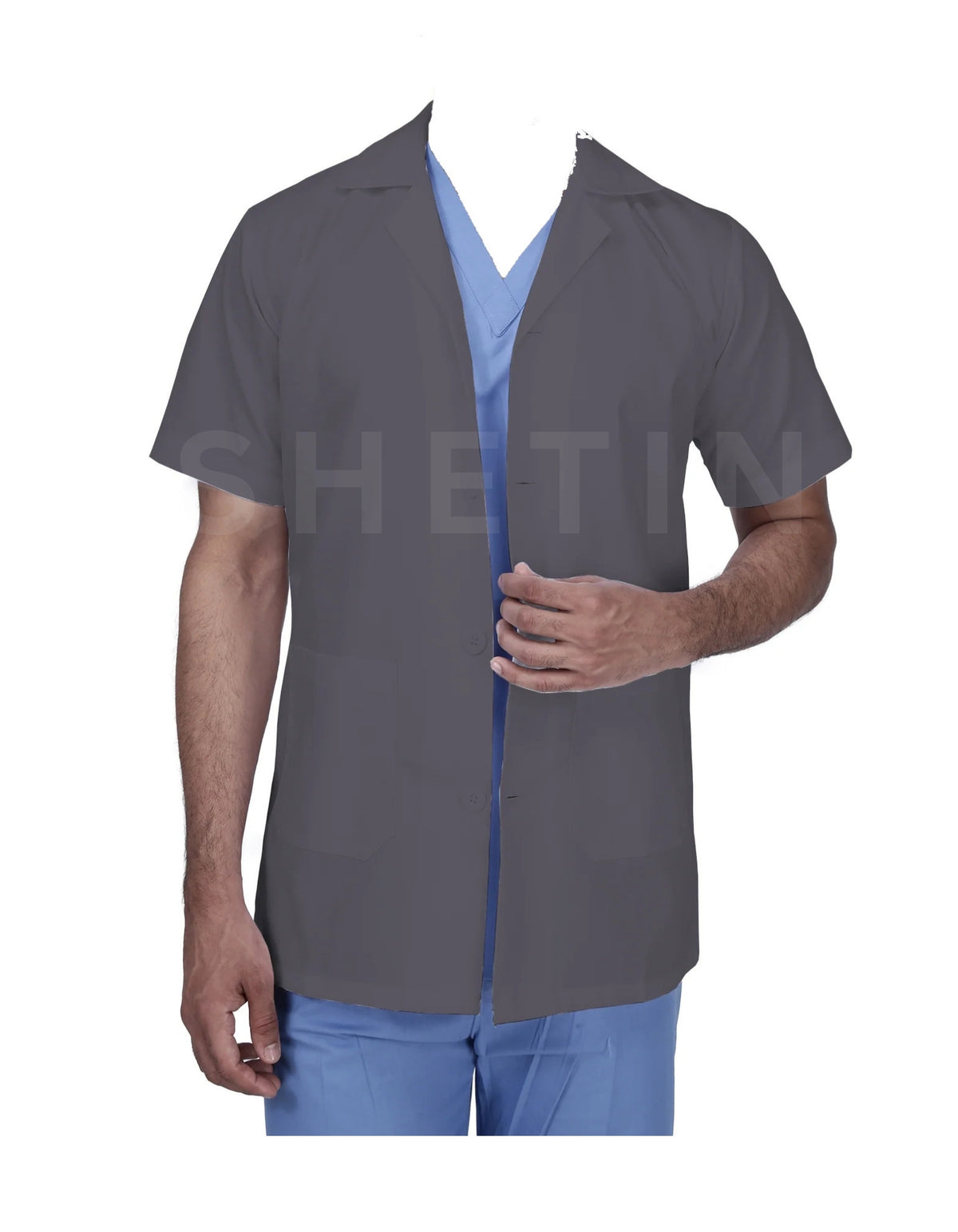 men’s Grey Hospital Lab Coat Apron