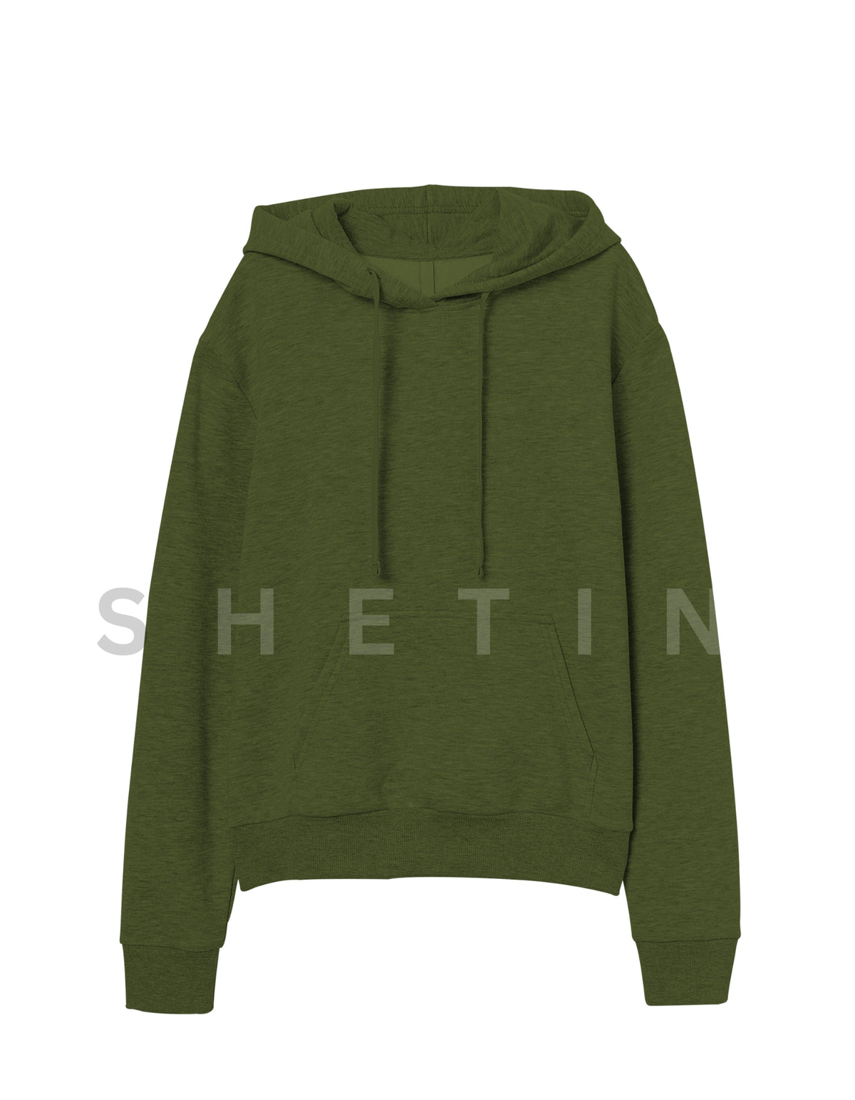 Women's Olive Green Round Neck Hoodie