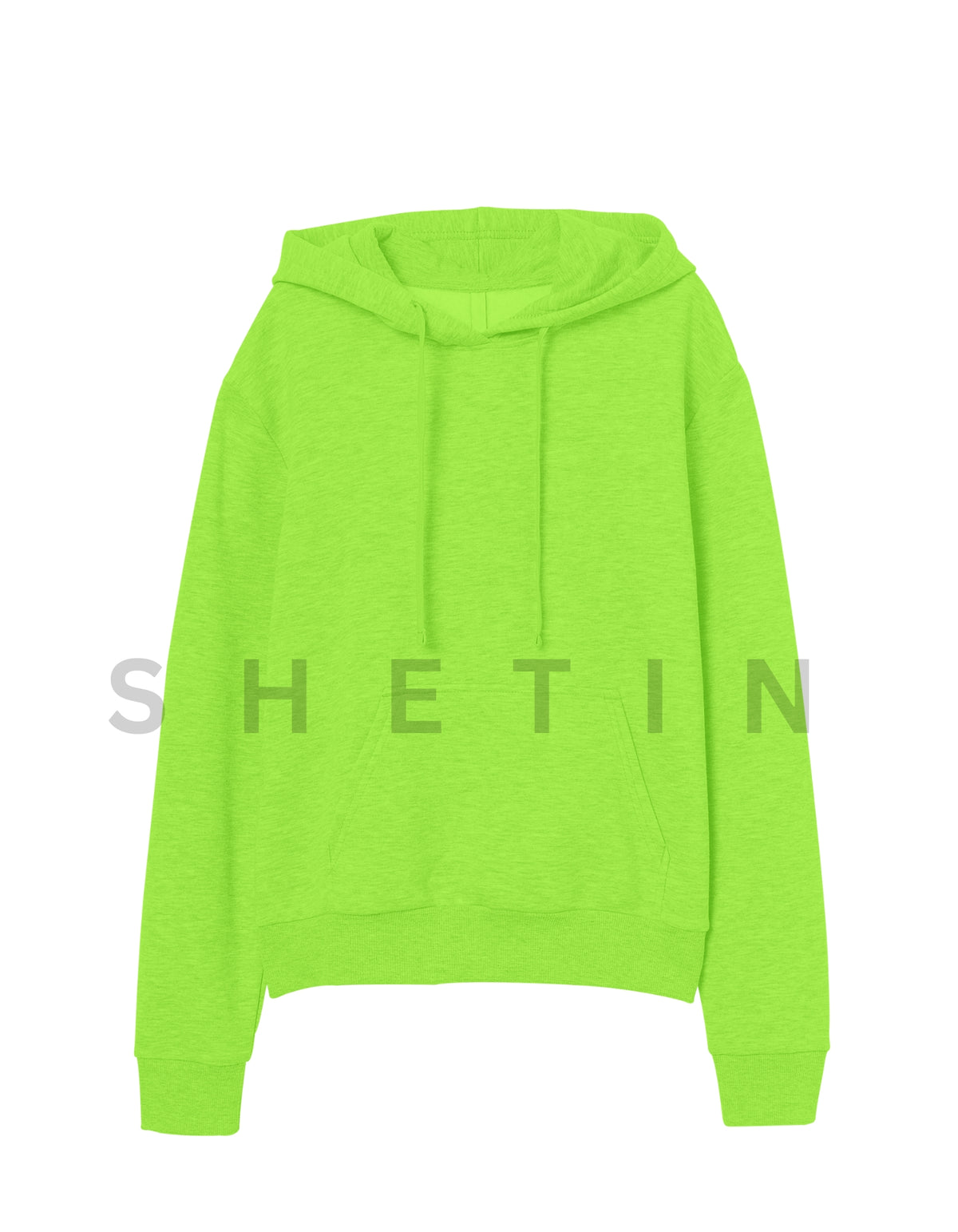 Women's Neon Green Round Neck Hoodie